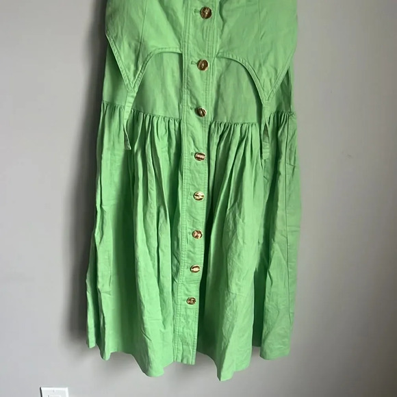 HOUSE OF SUNNY Rustic Cold Shoulder Dress Garden Green - Picture 7 of 13